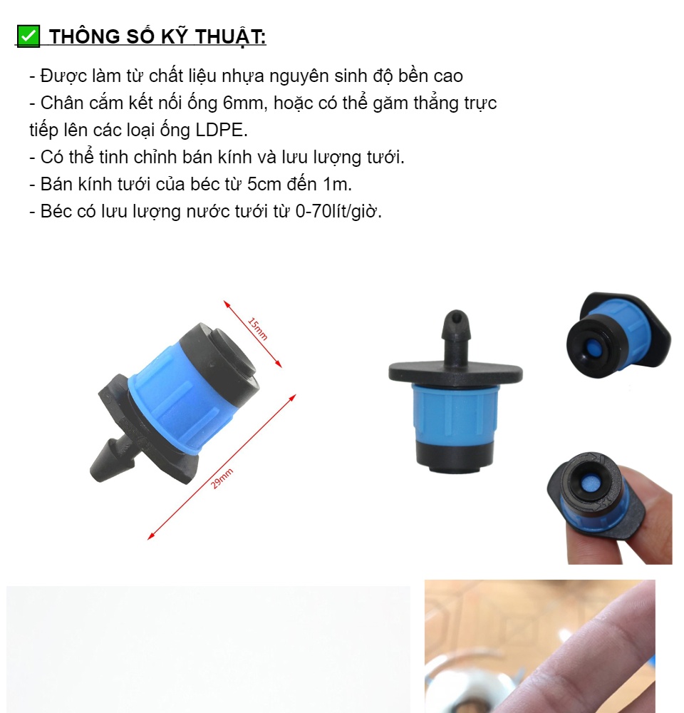 Béc xòe 360 độ - Béc phun xòe tưới gốc cây ăn quả tưới rau cây cảnh