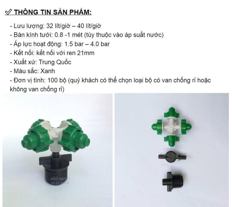 Béc phun sương 4 hướng Béc phun sương 4 hướng