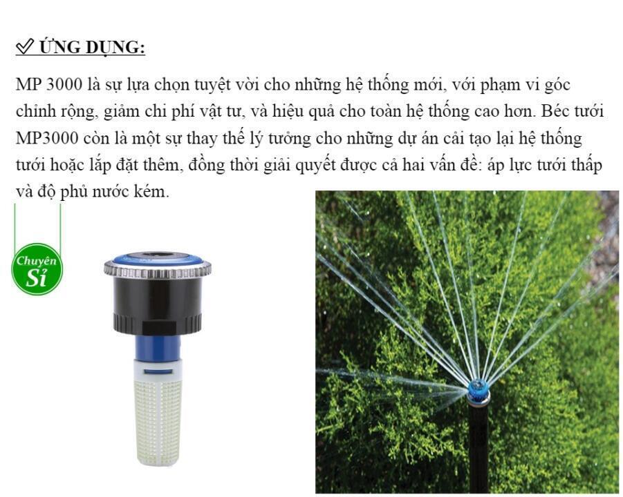 Đầu tưới Hunter MP3000, béc tưới cỏ, tưới cảnh quan Đầu tưới Hunter MP3000, béc tưới cỏ, tưới cảnh quan