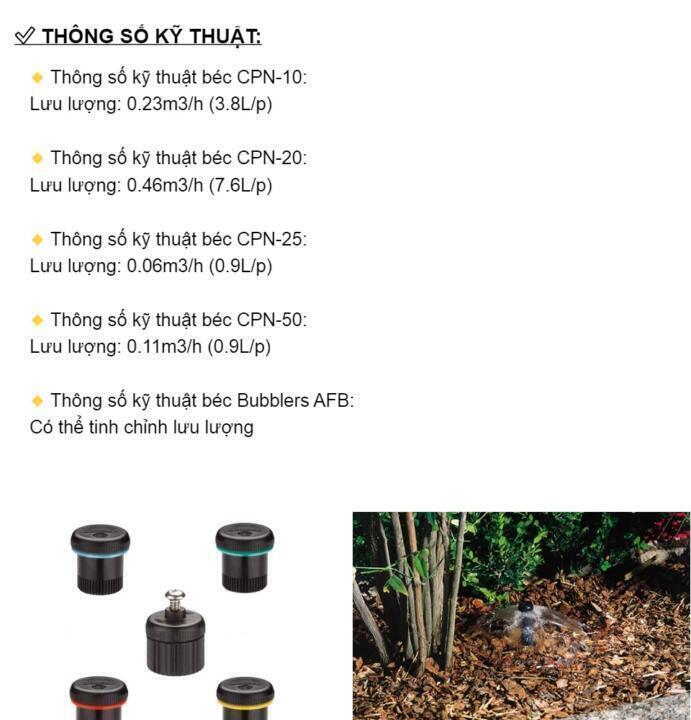 Béc tưới gốc Bubblers Hunter PCN-10, PCN-20, PCN-25, PCN-50, AFB Béc tưới gốc Bubblers Hunter PCN-10, PCN-20, PCN-25, PCN-50, AFB