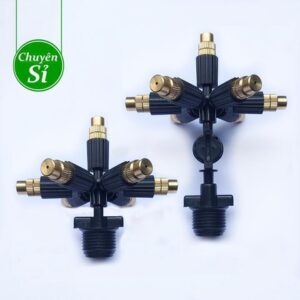 Béc đồng 7 hướng kèm đầu nối ren 21mm - Đầu tưới phun sương 7 cửa